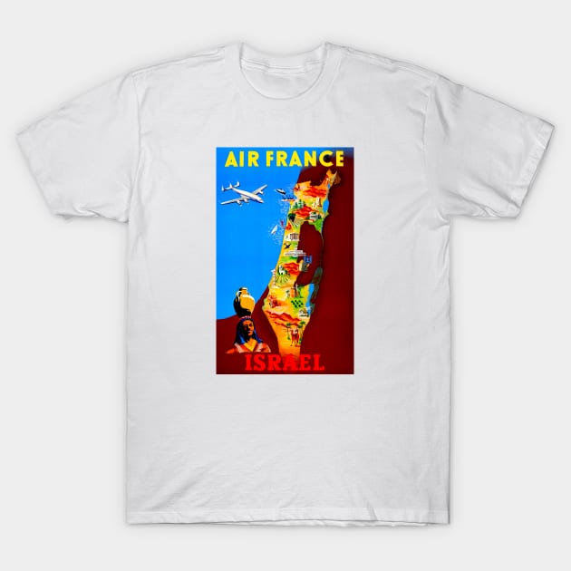 Air France - Israel Vintage Travel T-Shirt by Culturio